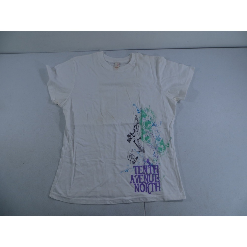 Tenth Avenue North Women's Band Concert T-Shirt White Size XL Signed Autographed